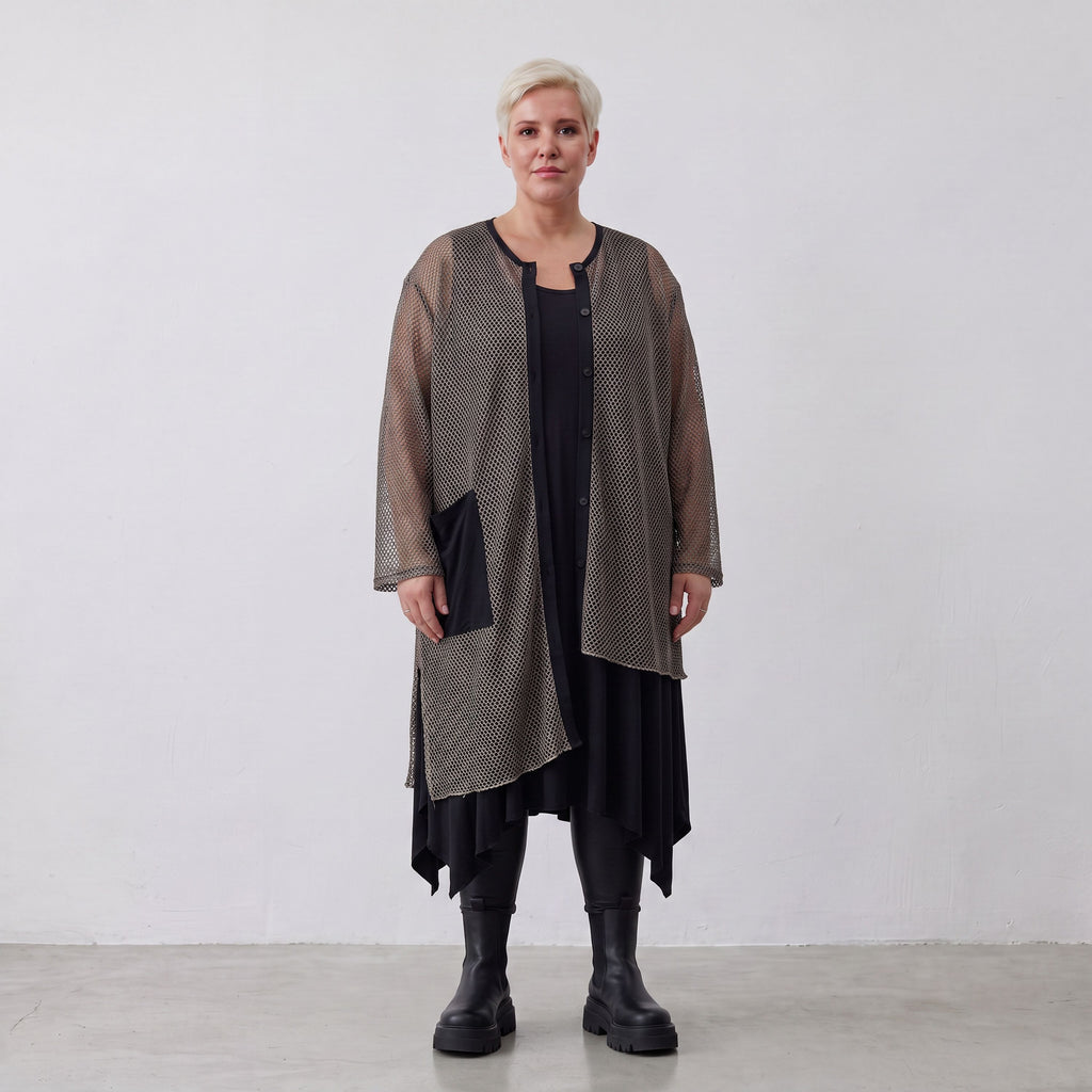AKH Fashion · Blouse · Marie · 7101 · Taupe/Zwart