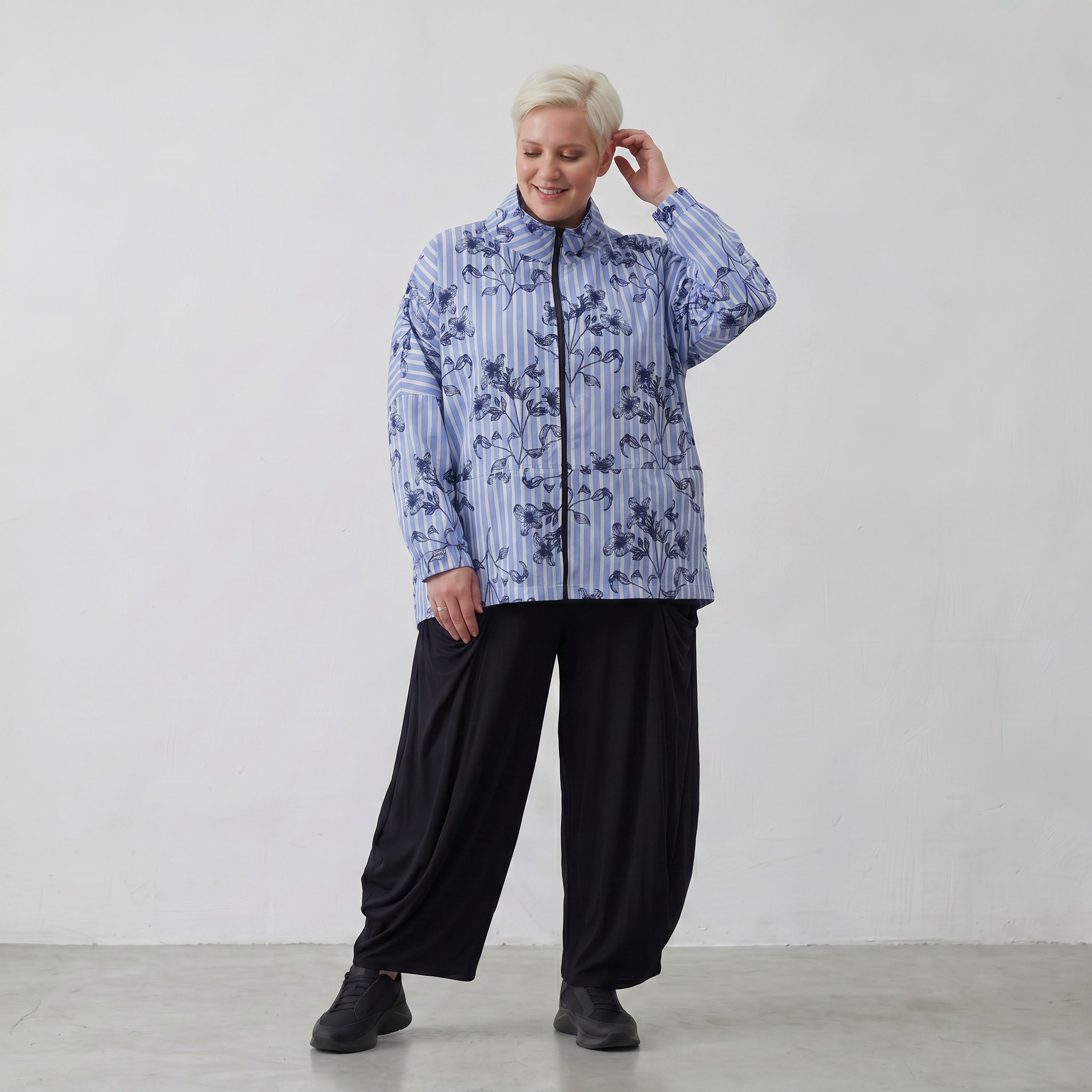 AKH Fashion Jacke 7104 Nehi, Blau-Weiß-Schwarz
