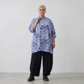 AKH Fashion Bluse 7116 Nehi, Blau-Weiß-Schwarz