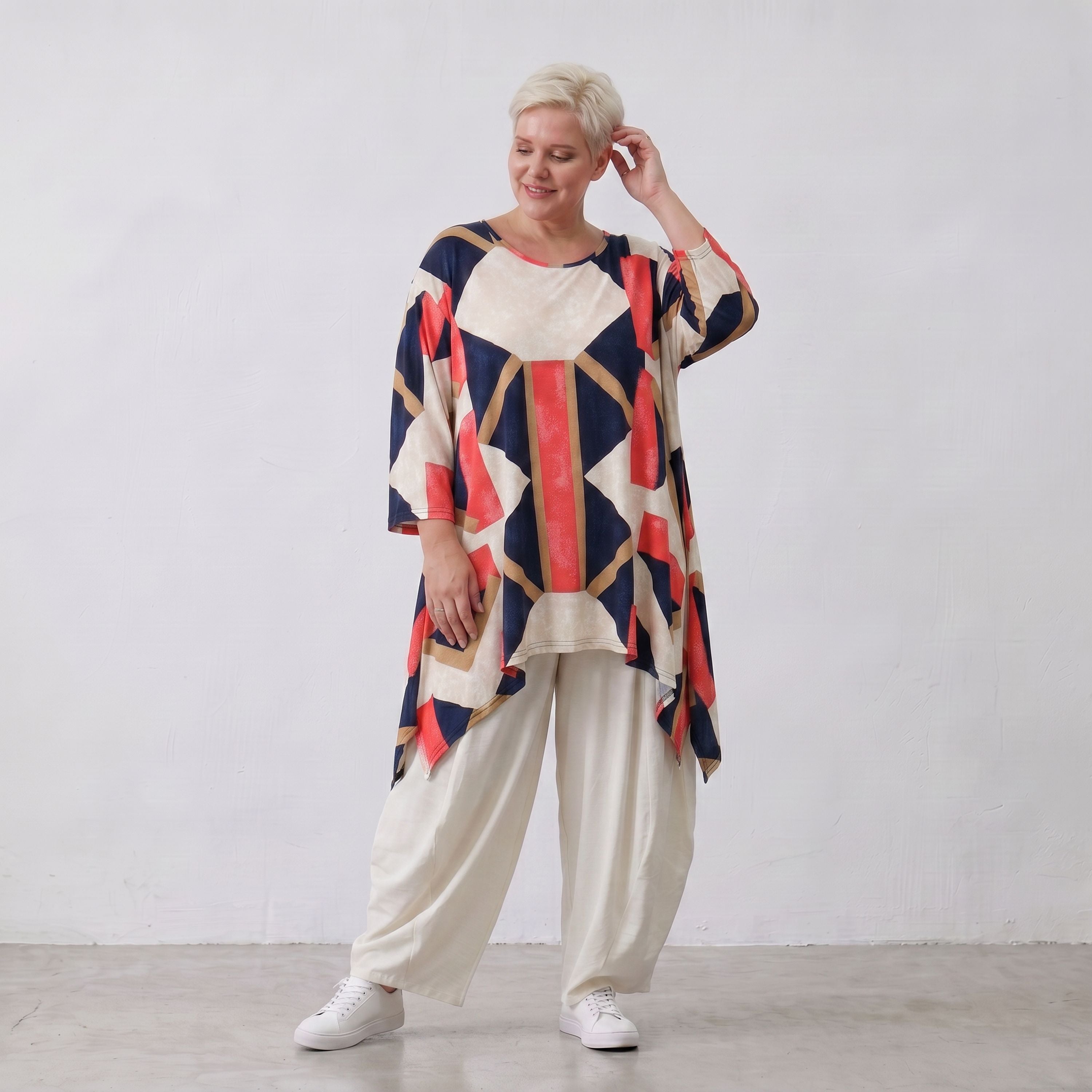 AKH Fashion · Shirt · Nicolle · 1019 · MosaicRed