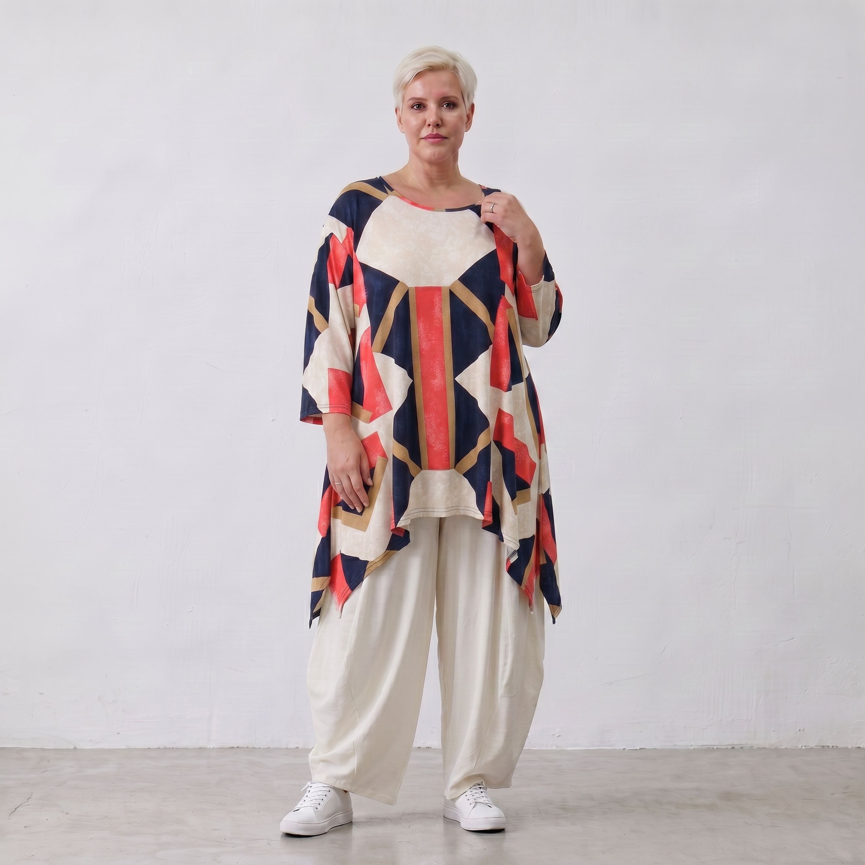 AKH Fashion · Shirt · Nicolle · 1019 · MosaicRed