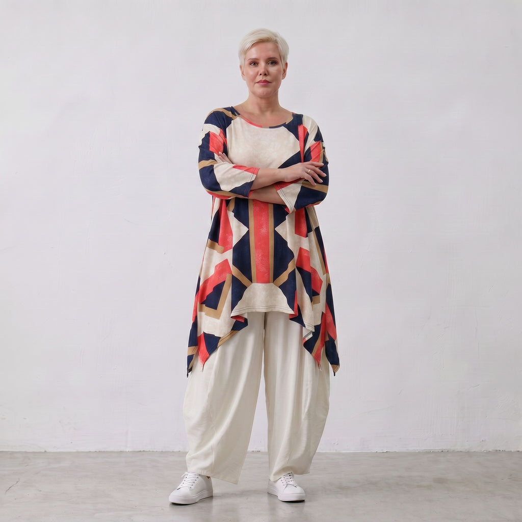 AKH Fashion · Shirt · Nicolle · 1019 · MosaicRed