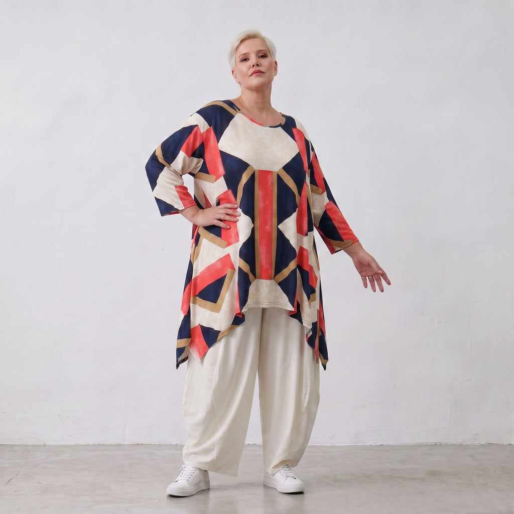 AKH Fashion · Shirt · Nicolle · 1019 · MosaicRed