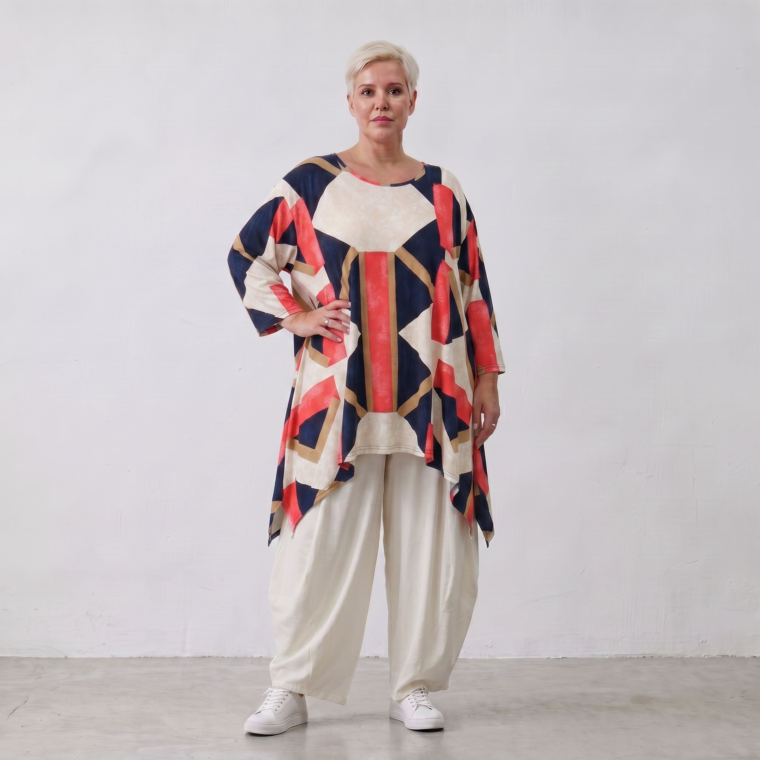 AKH Fashion · Shirt · Nicolle · 1019 · MosaicRed