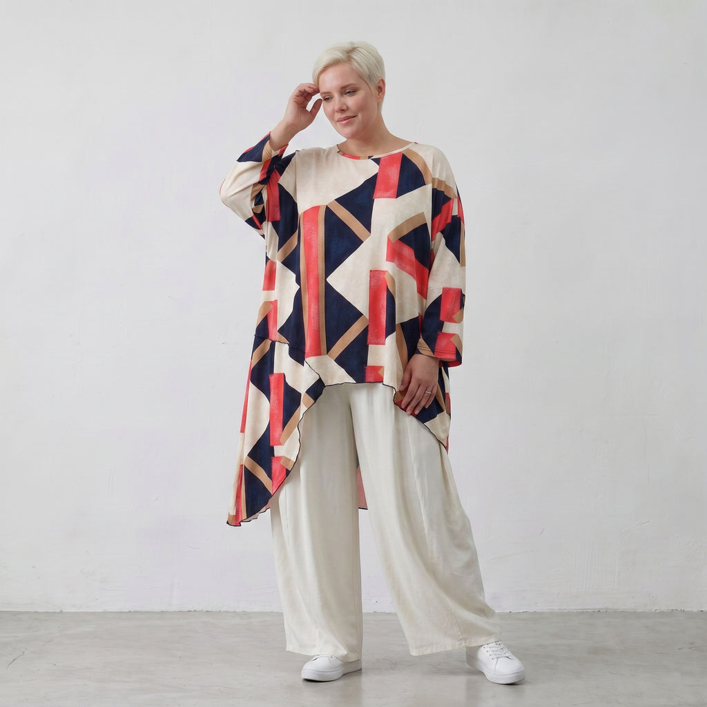 AKH Fashion · Shirt · Nicolle · 7233 · MosaicRed