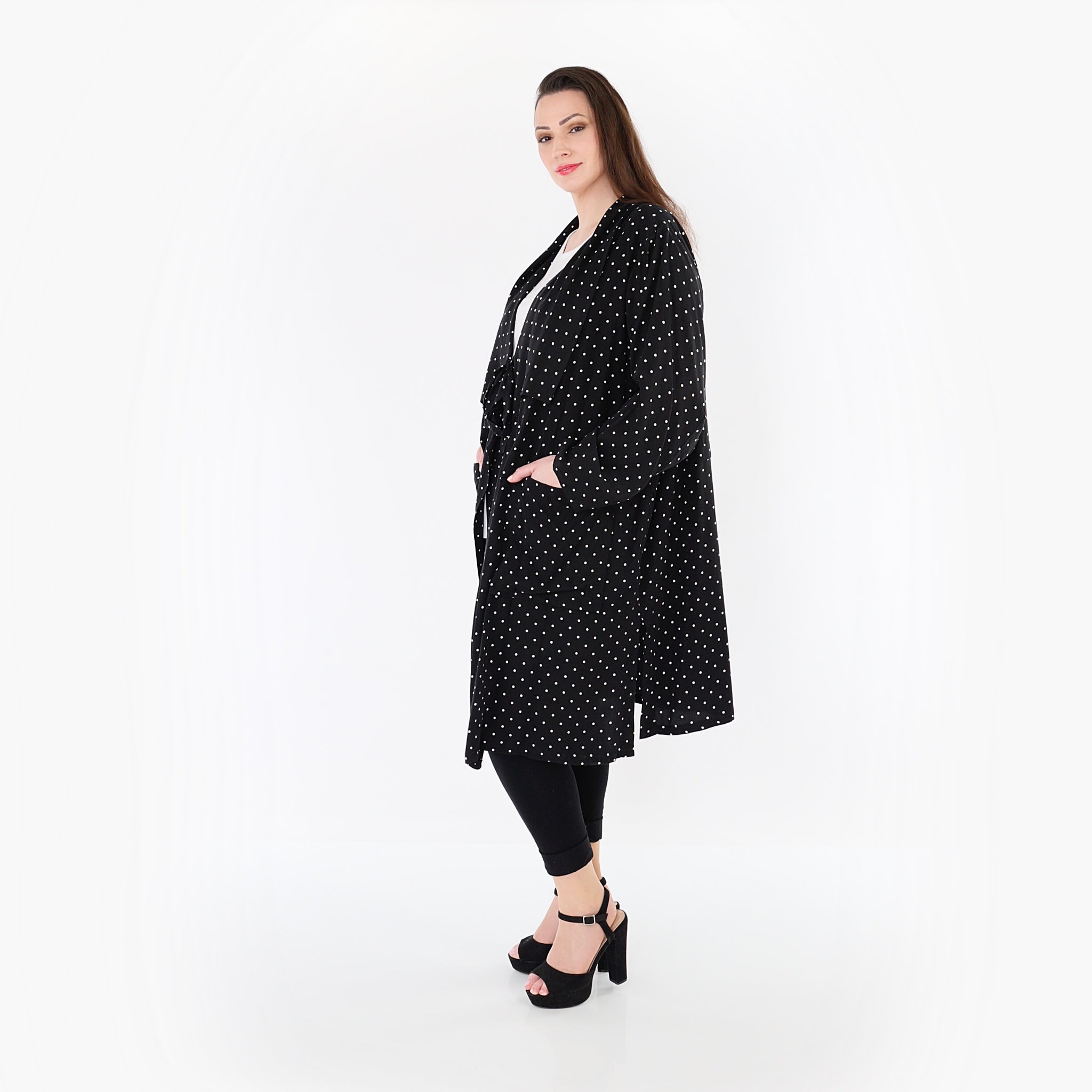 AKH Premium 7188 Cardigan, Schwarz-Weiß