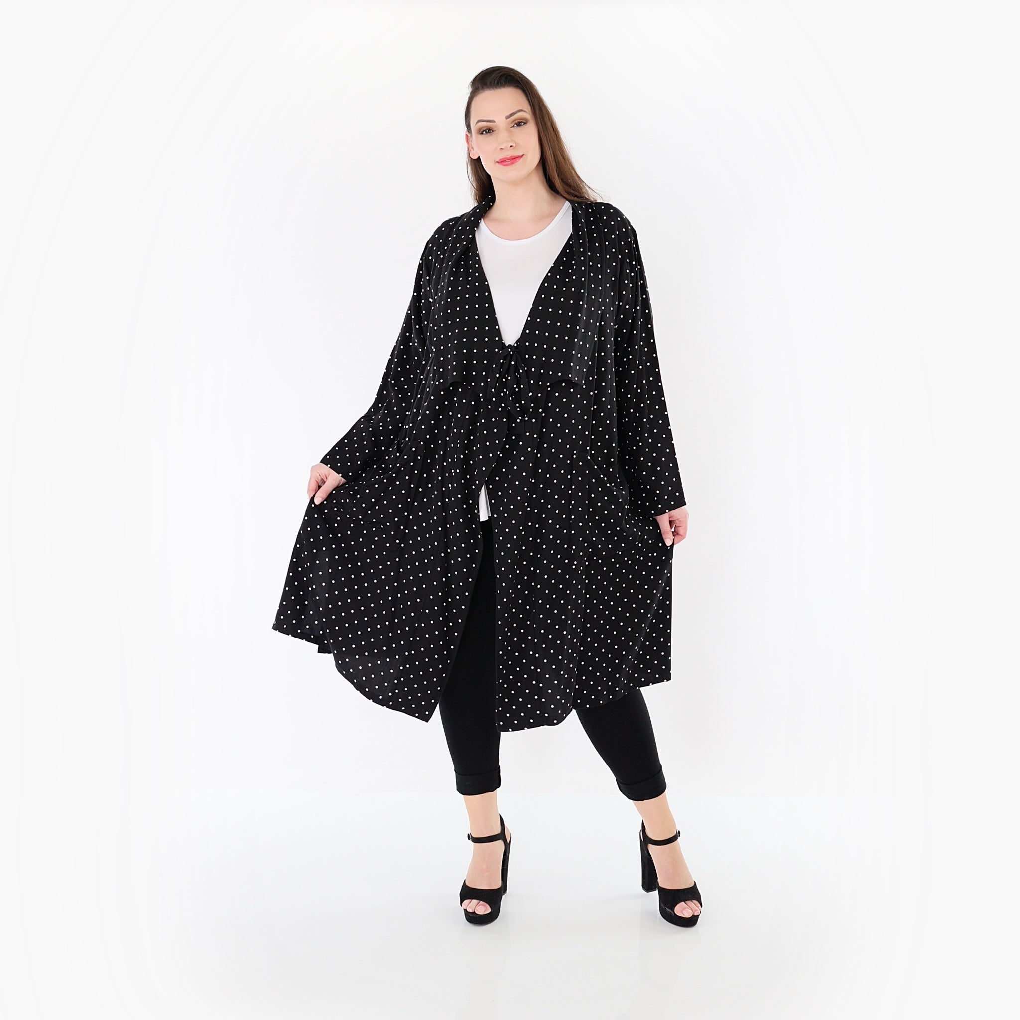AKH Premium 7188 Cardigan, Schwarz-Weiß