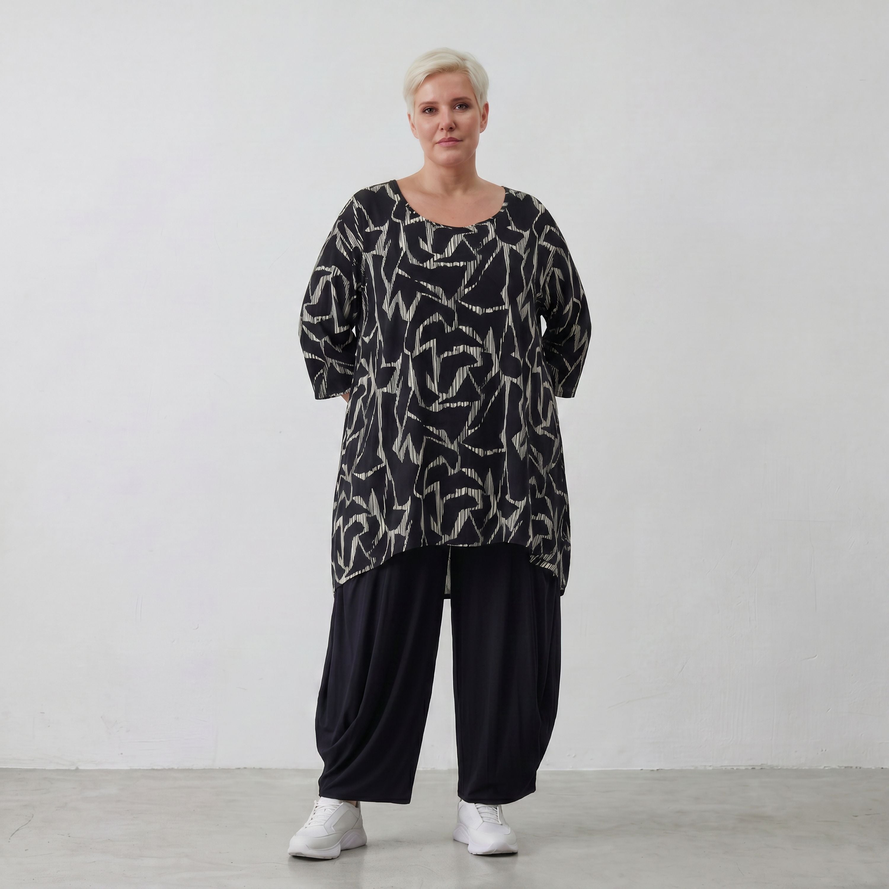 AKH Premium Shirt 593 Rythm, Schwarz-Weiß