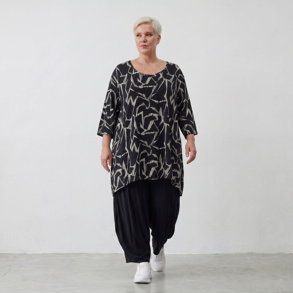 AKH Premium Shirt 593 Rythm, Schwarz-Weiß