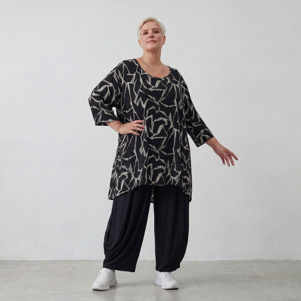 AKH Premium Shirt 593 Rythm, Schwarz-Weiß