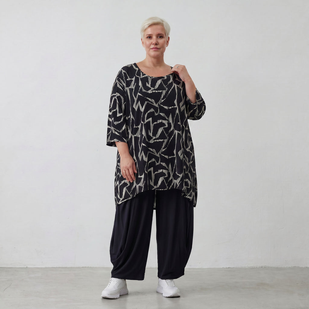 AKH Premium Shirt 593 Rythm, Schwarz-Weiß