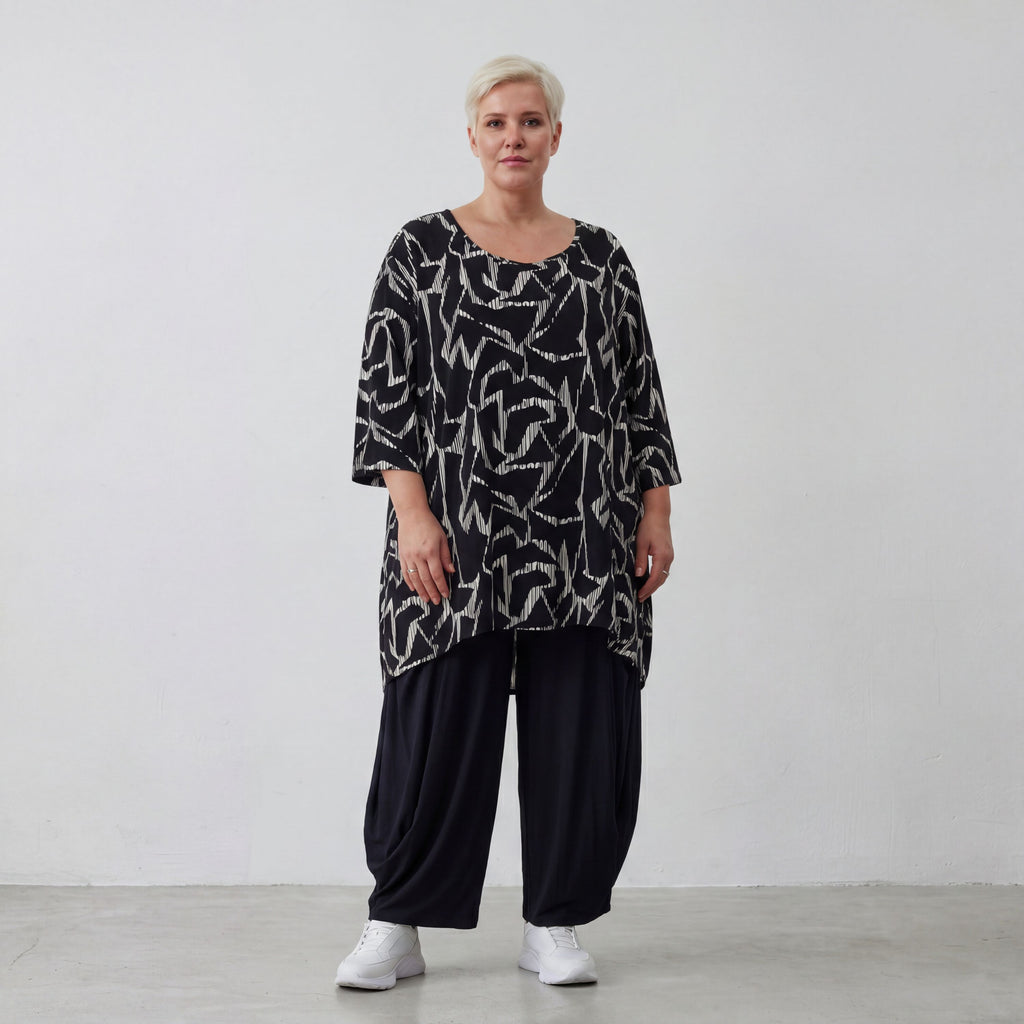 AKH Premium Shirt 593 Rythm, Schwarz-Weiß
