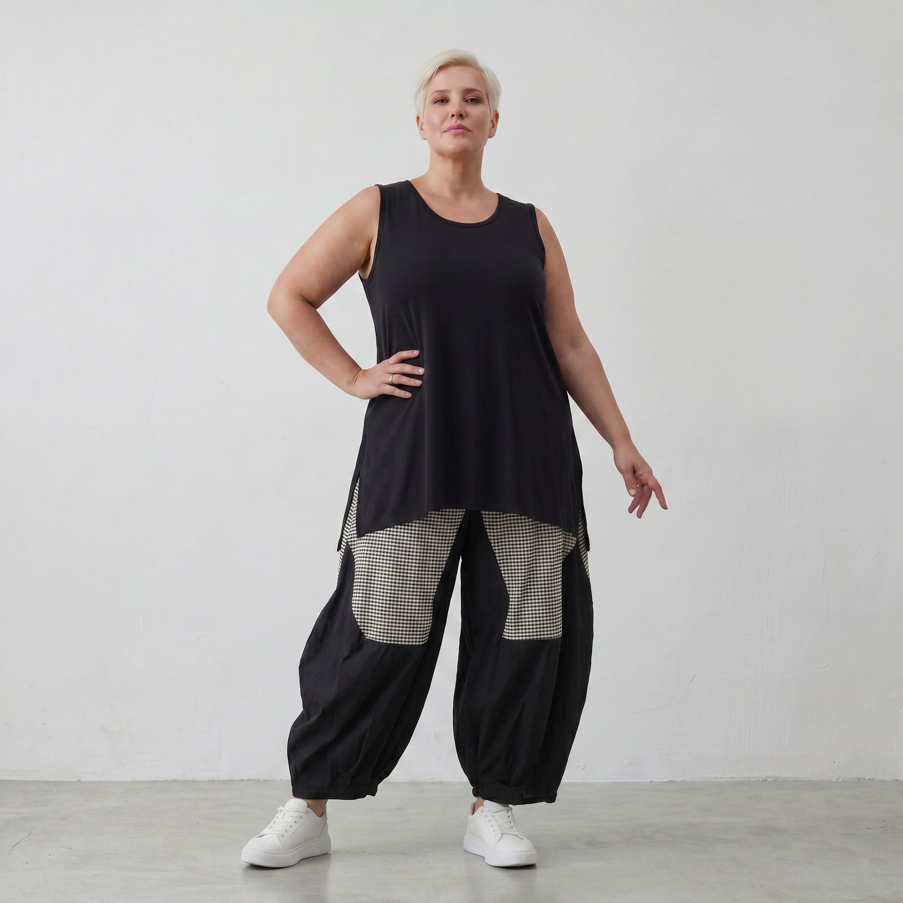 Luftige Ballon-Hose im Baggy Style aus Crinkle-Stoff