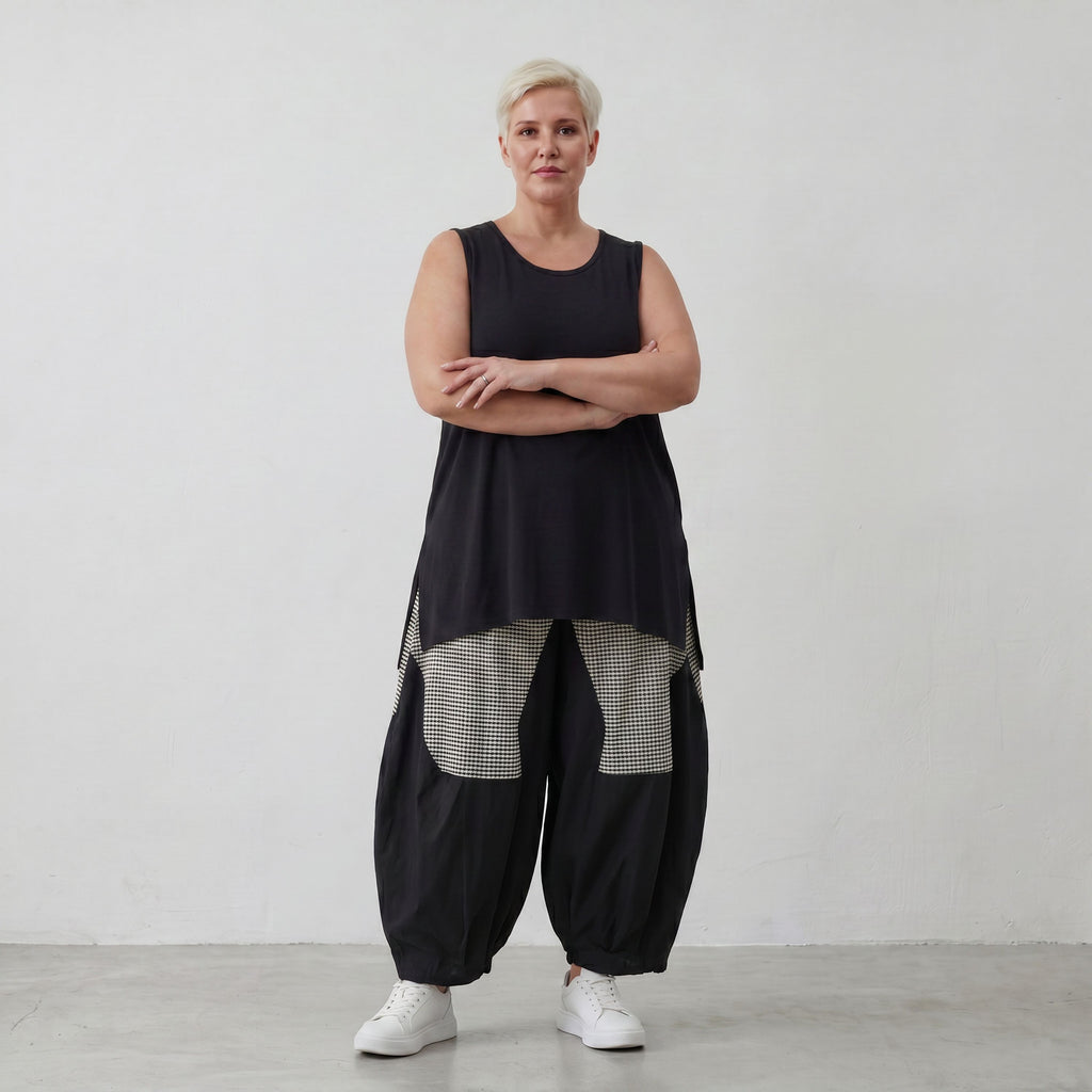 Luftige Ballon-Hose im Baggy Style aus Crinkle-Stoff