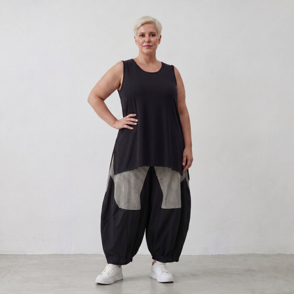 Luftige Ballon-Hose im Baggy Style aus Crinkle-Stoff