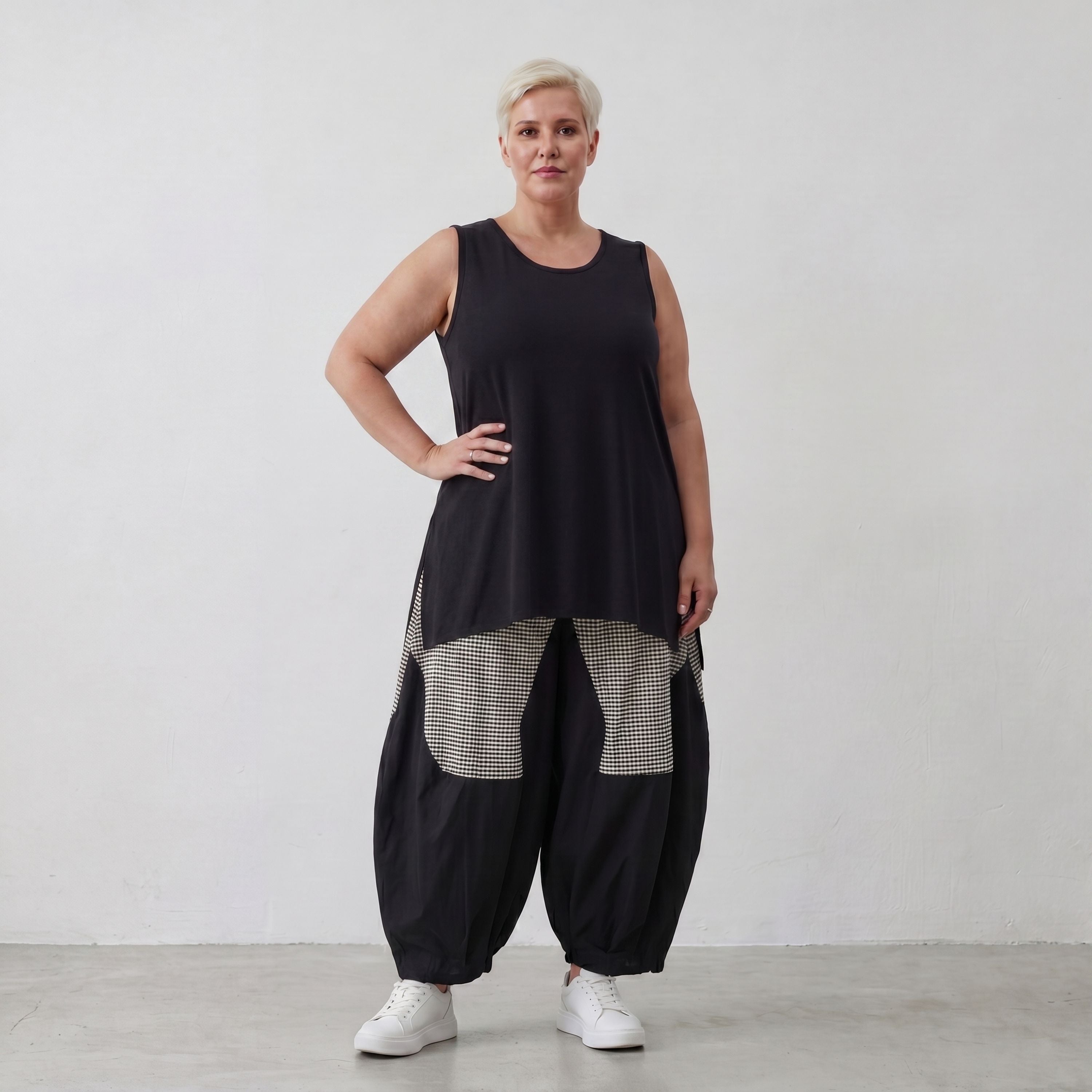 Luftige Ballon-Hose im Baggy Style aus Crinkle-Stoff