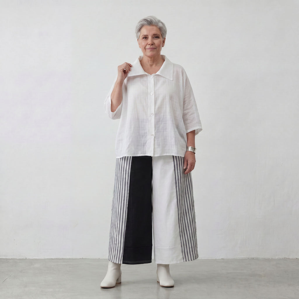 Luftige Damen-Bluse mit Hemdkragen aus feinem Baumwoll-Popeline