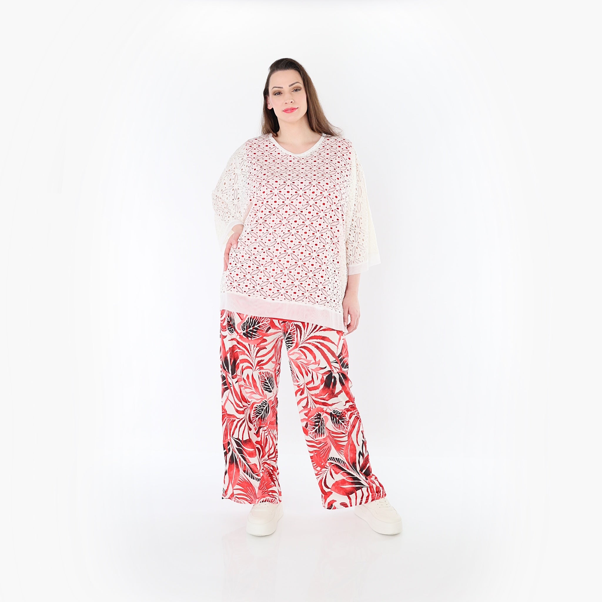 Papita 2024 Trousers, White-Red-Black