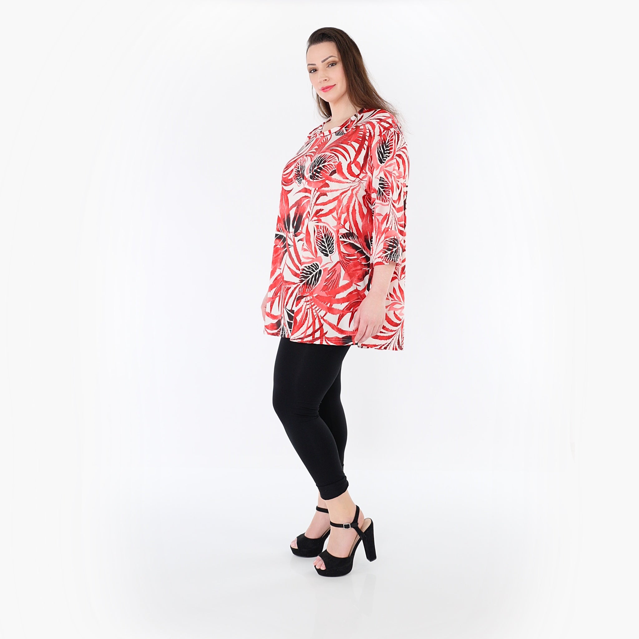Papita Shirt 7042, Weiß-Rot-Schwarz