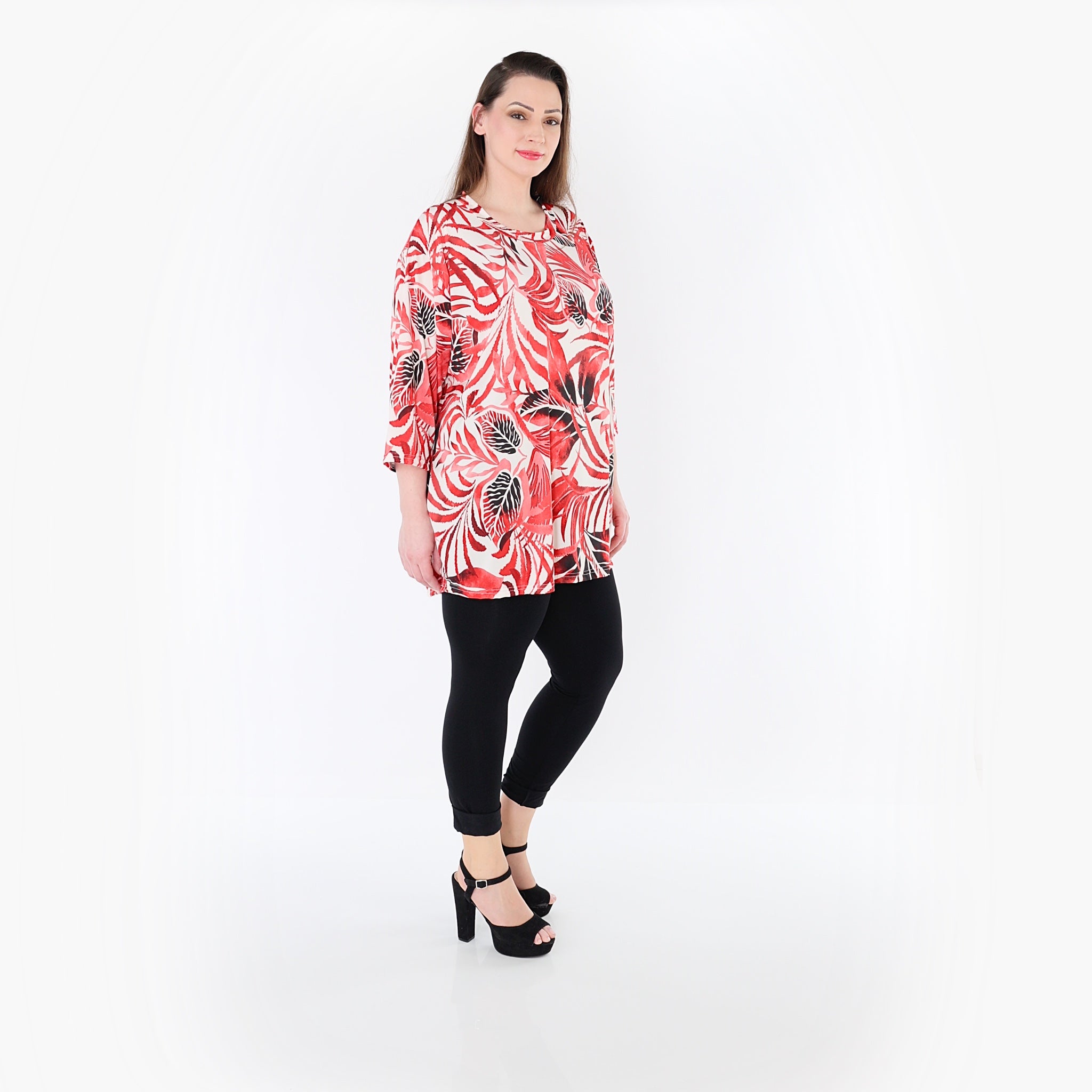 Papita 7042 Big Shirt, White-Red-Black