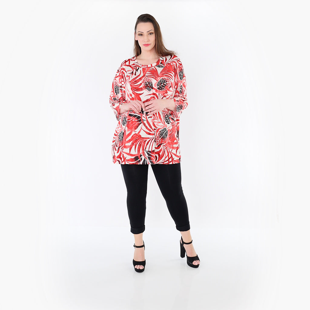 Papita Shirt 7042, Weiß-Rot-Schwarz