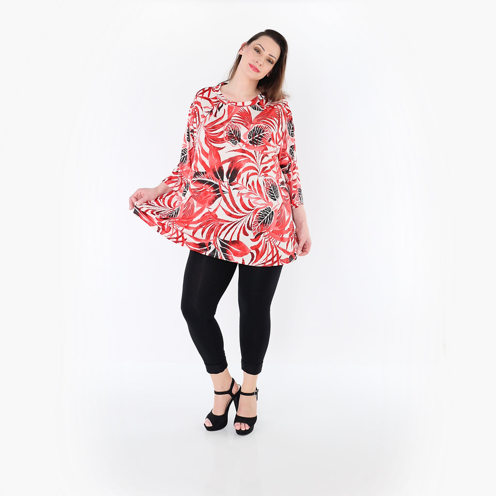 Papita Shirt 7042, Weiß-Rot-Schwarz