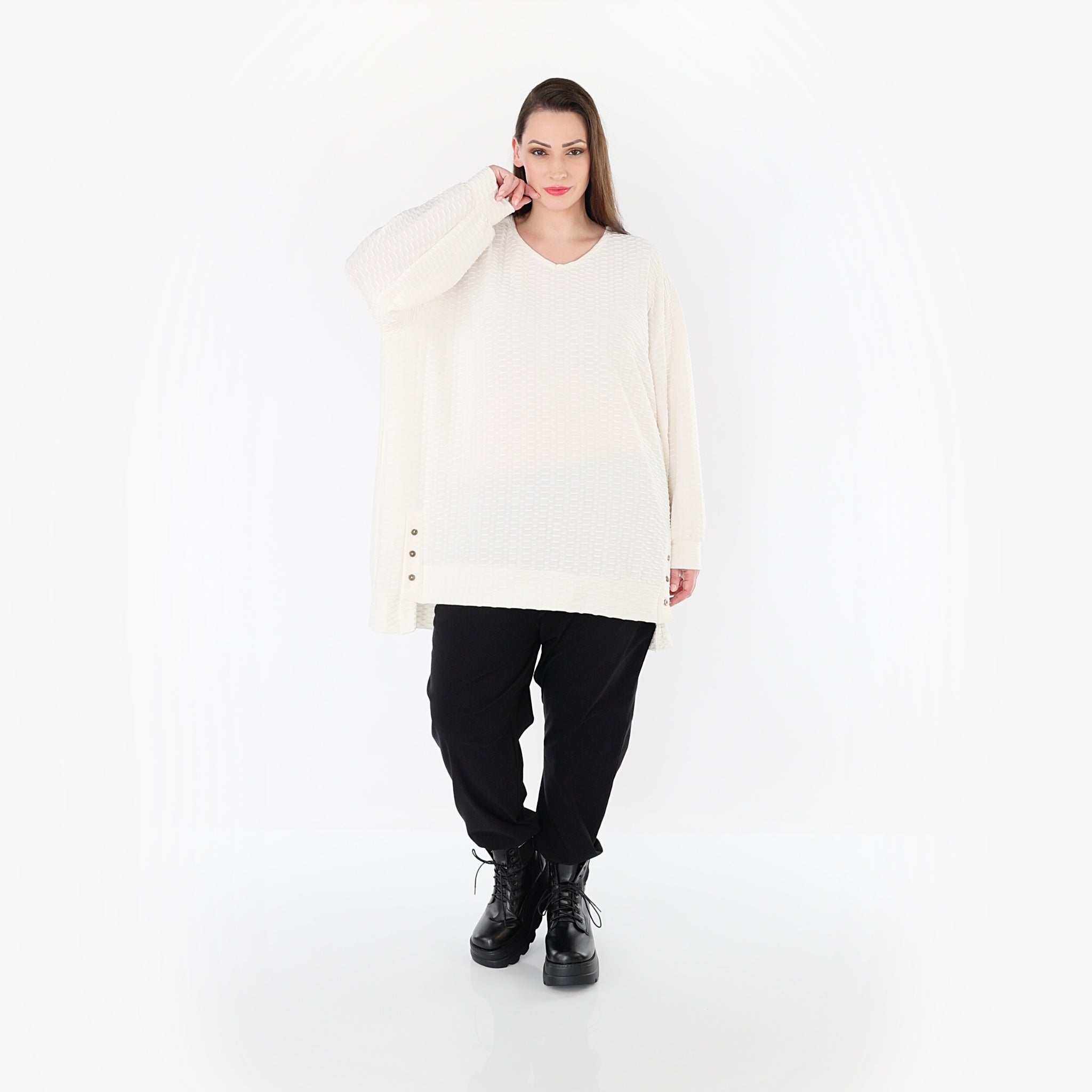 Papita 6988 Oversized Shirt, White