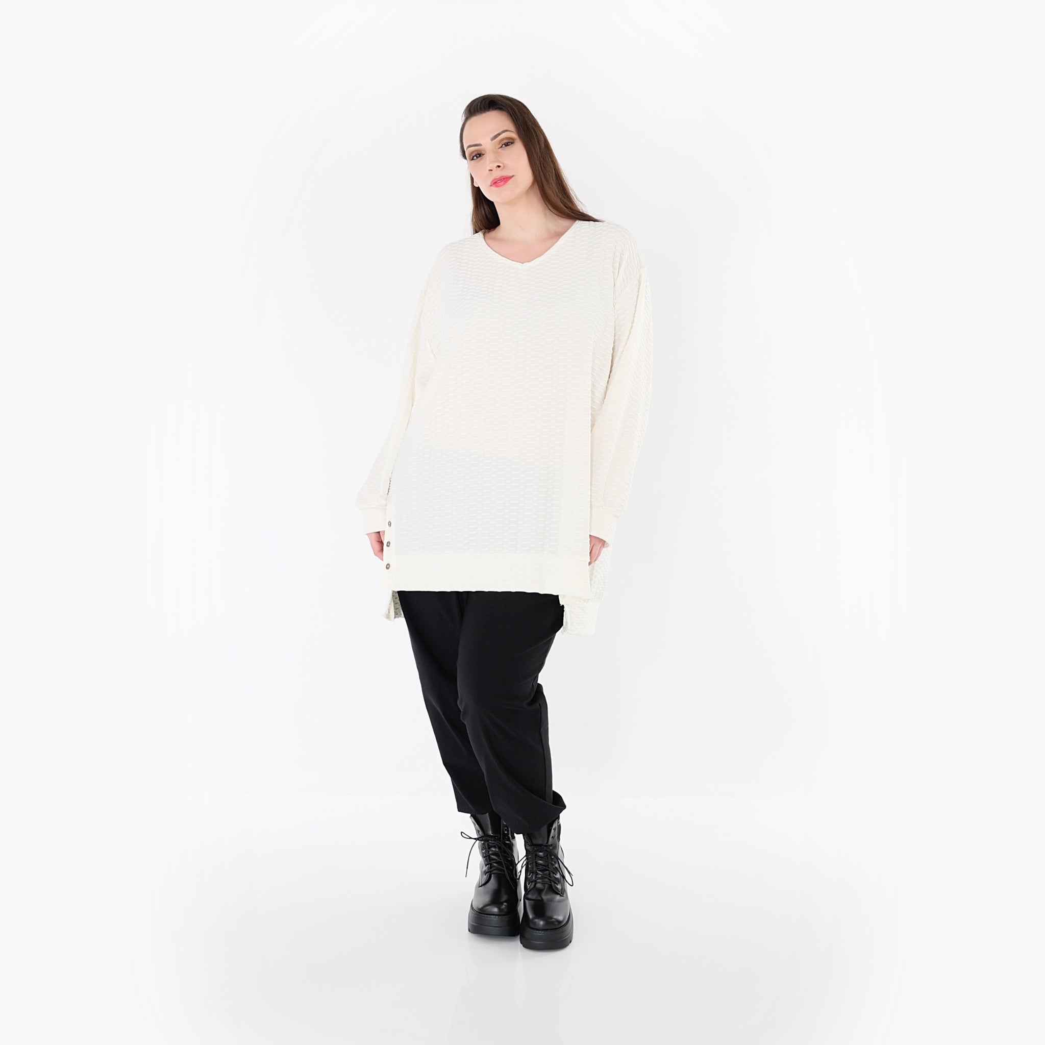 Papita 6988 Oversized Shirt, White