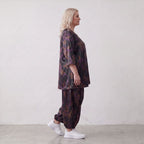 AKH Fashion · Broek · PlumOrchid · 8069 · NoirAbstract