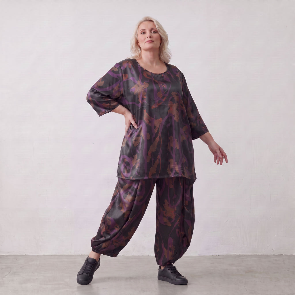 AKH Fashion · Shirt · PlumOrchid · 593 · NoirAbstract