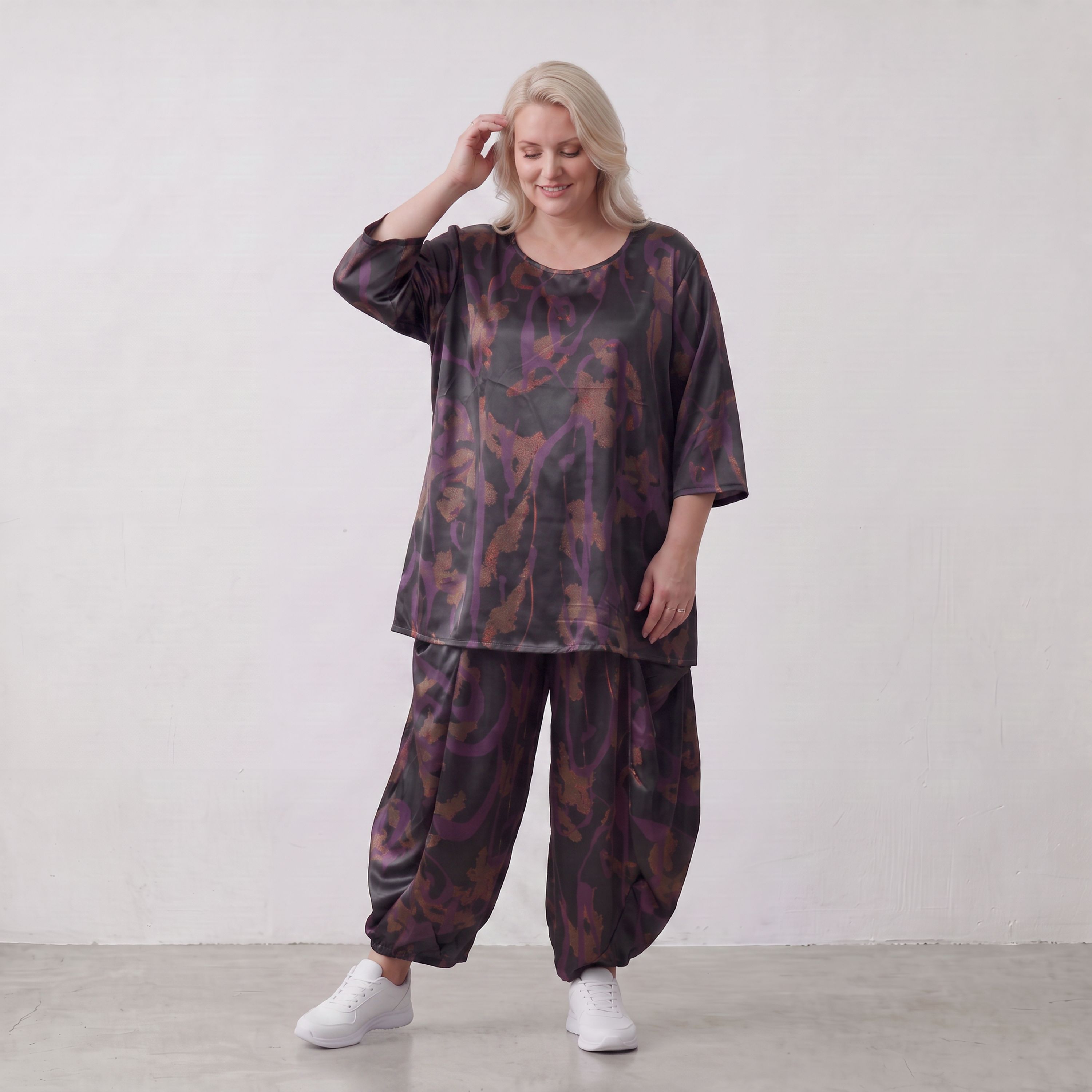 AKH Fashion · Shirt · PlumOrchid · 593 · NoirAbstract