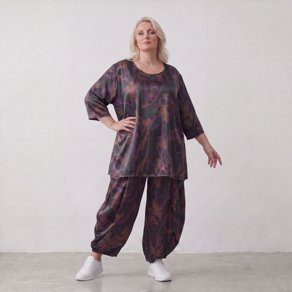 AKH Fashion · Shirt · PlumOrchid · 593 · NoirAbstract