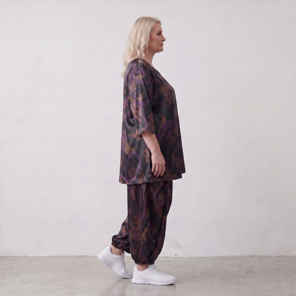 AKH Fashion · Shirt · PlumOrchid · 593 · NoirAbstract