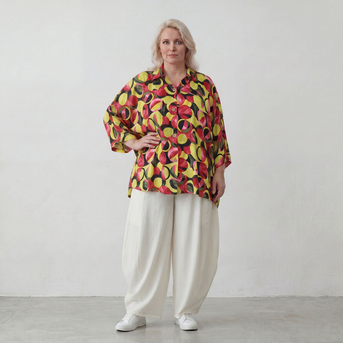 AKH Fashion · Bluse · Sabeen · 7092 · PinkCircles
