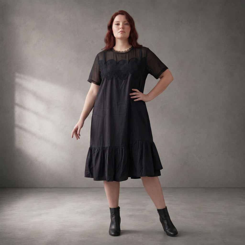 Pomme Rouge · Kleid · C6572 · Spitze · Schwarz