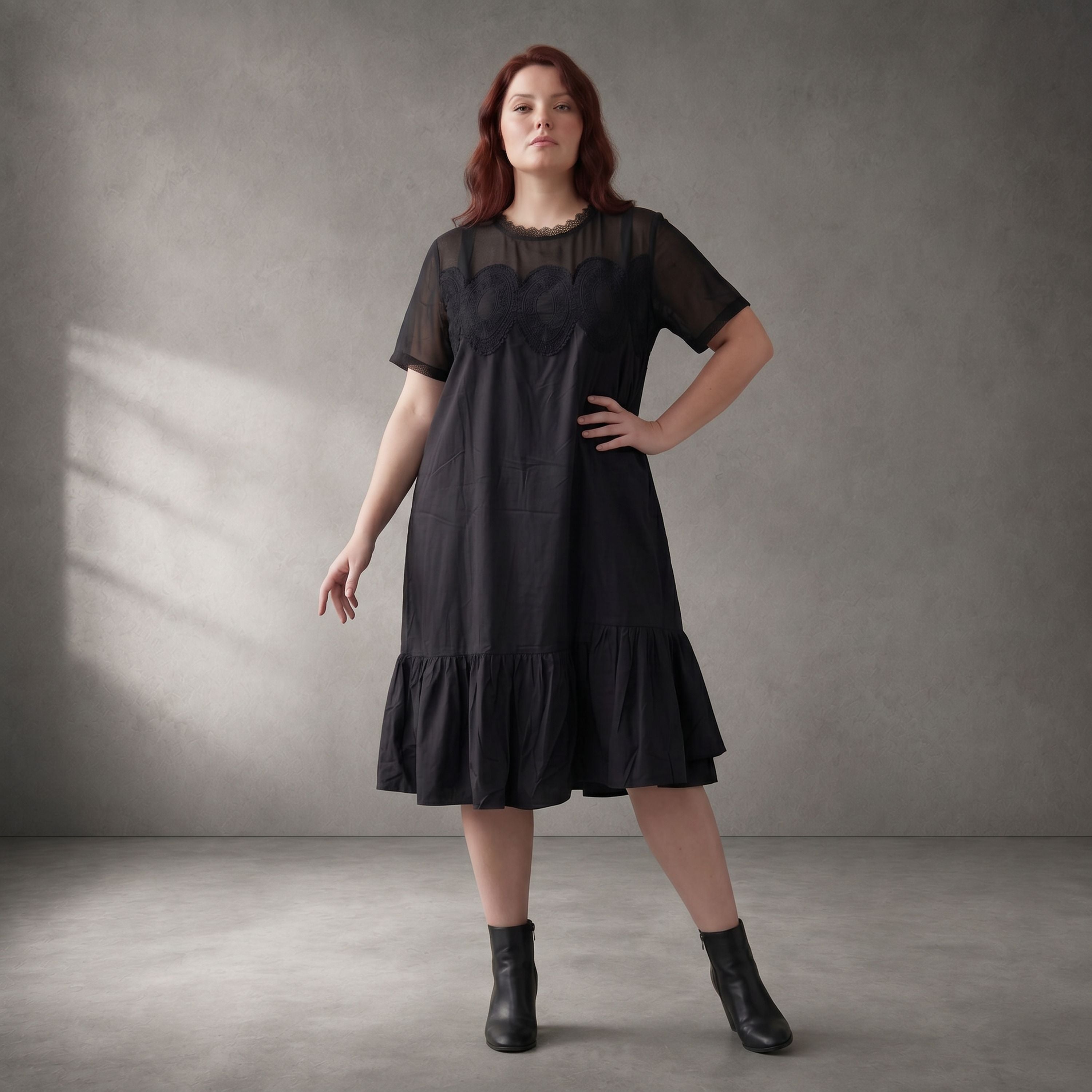 Pomme Rouge · Kleid · C6572 · Spitze · Schwarz