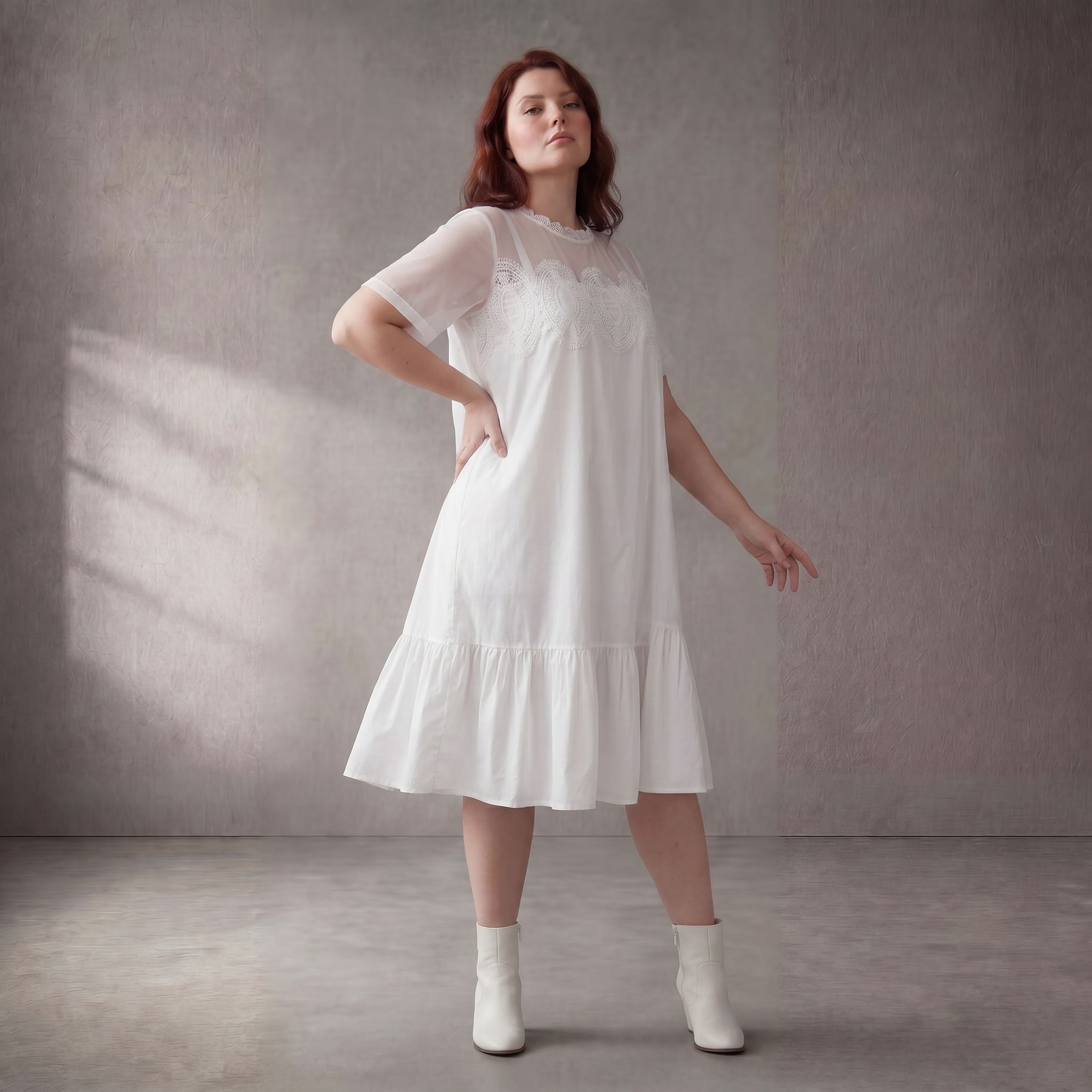 Pomme Rouge · Kleid · C6572 · Spitze · Weiß
