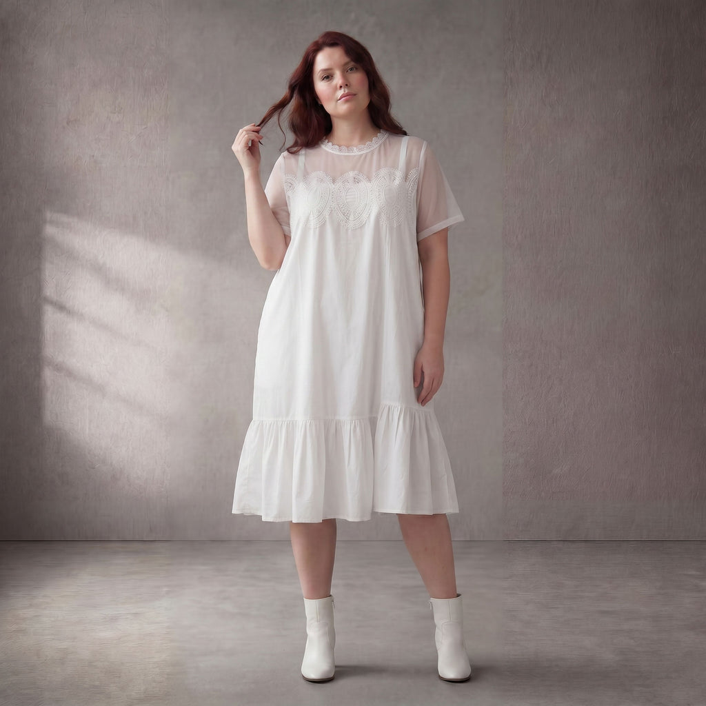 Pomme Rouge · Kleid · C6572 · Spitze · Weiß