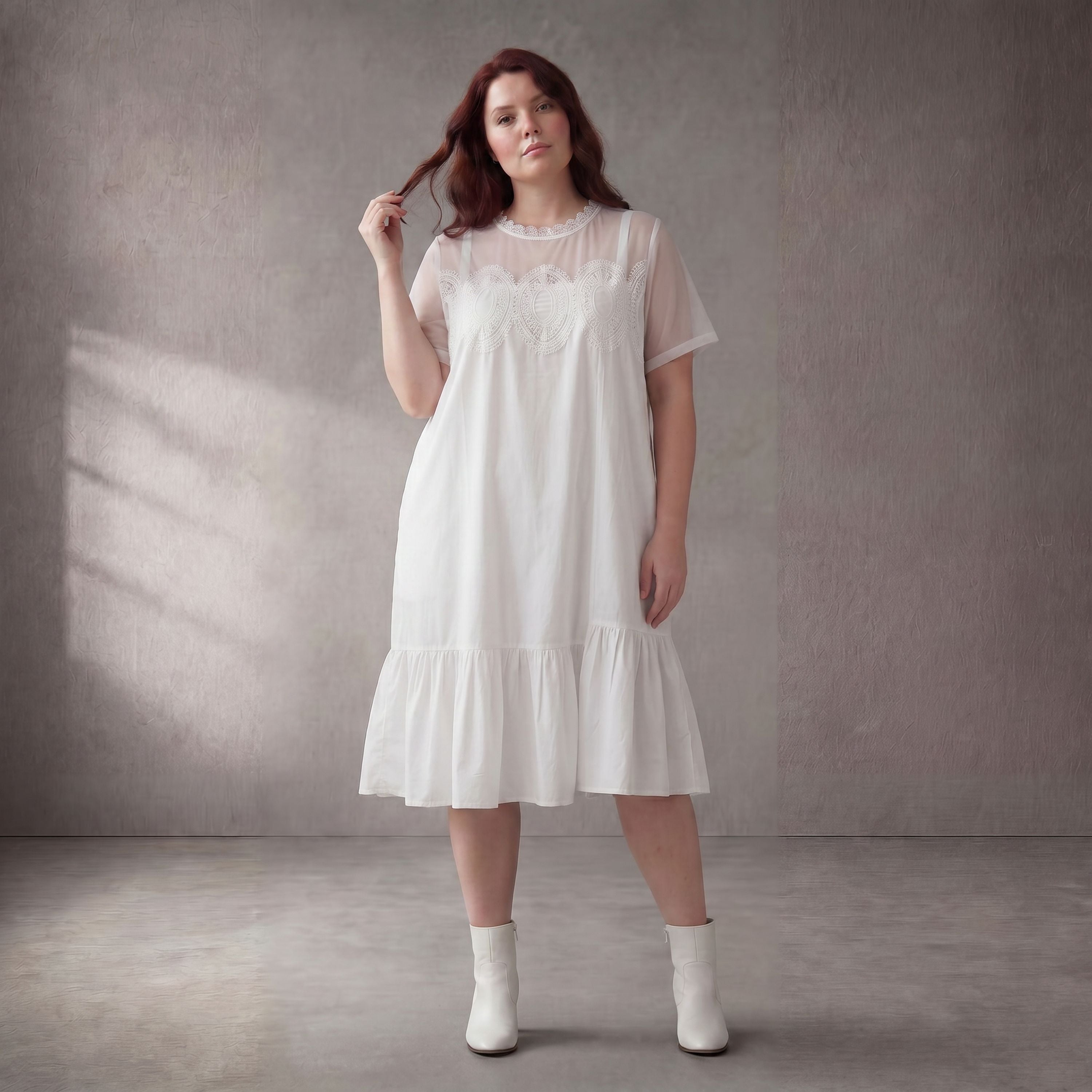 Pomme Rouge · Kleid · C6572 · Spitze · Weiß