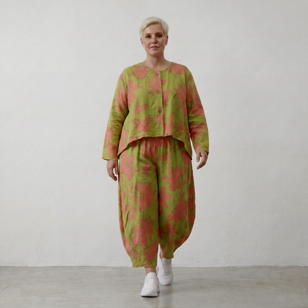 AKH Fashion Jacke 130 VividFlorella, Apfelgrün-Koralle