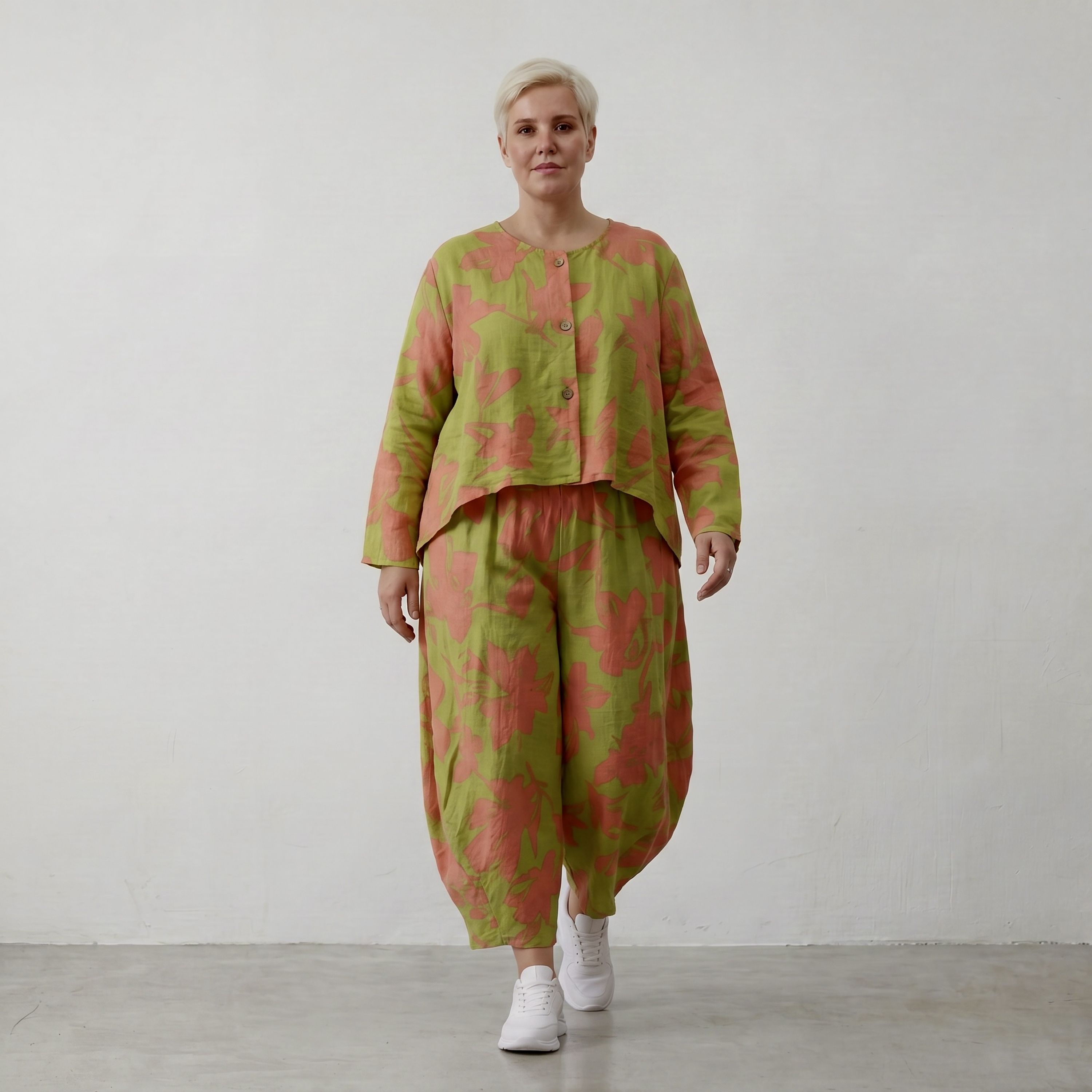 AKH Fashion Jacke 130 VividFlorella, Apfelgrün-Koralle