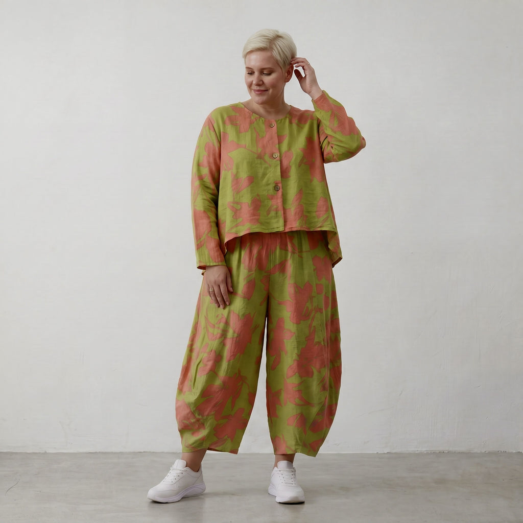 AKH Fashion Jacke 130 VividFlorella, Apfelgrün-Koralle