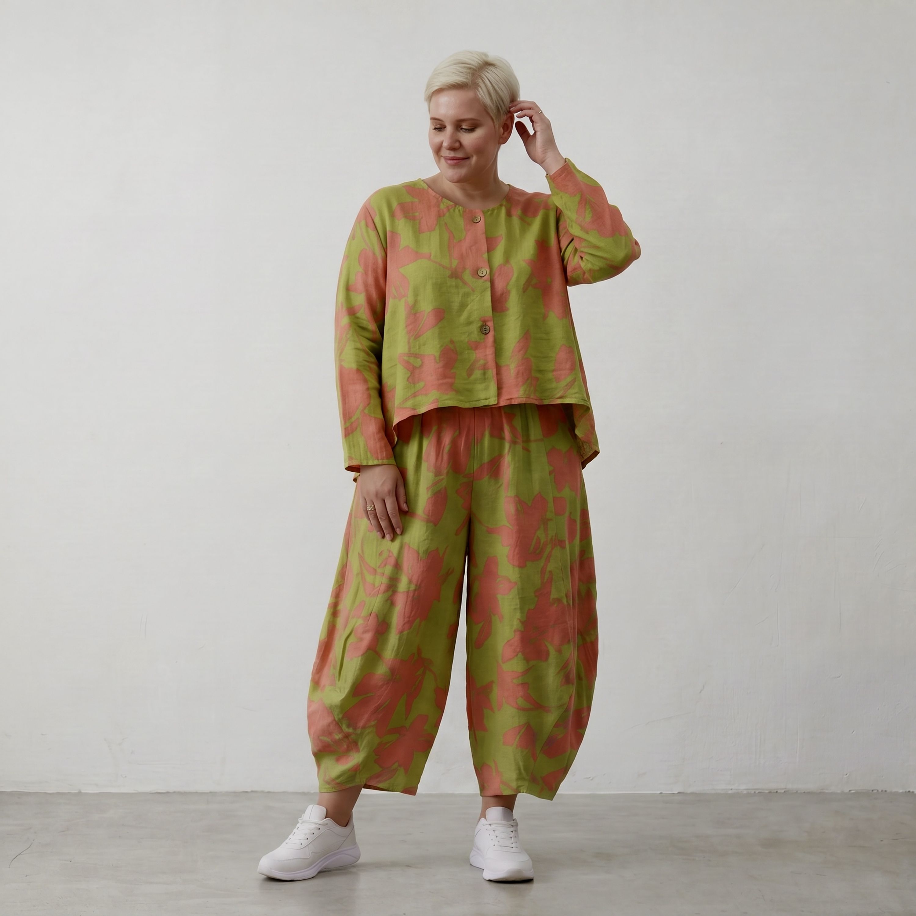 AKH Fashion Jacke 130 VividFlorella, Apfelgrün-Koralle