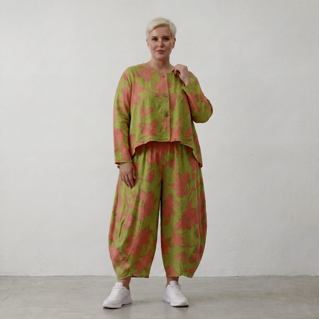 AKH Fashion Jacke 130 VividFlorella, Apfelgrün-Koralle