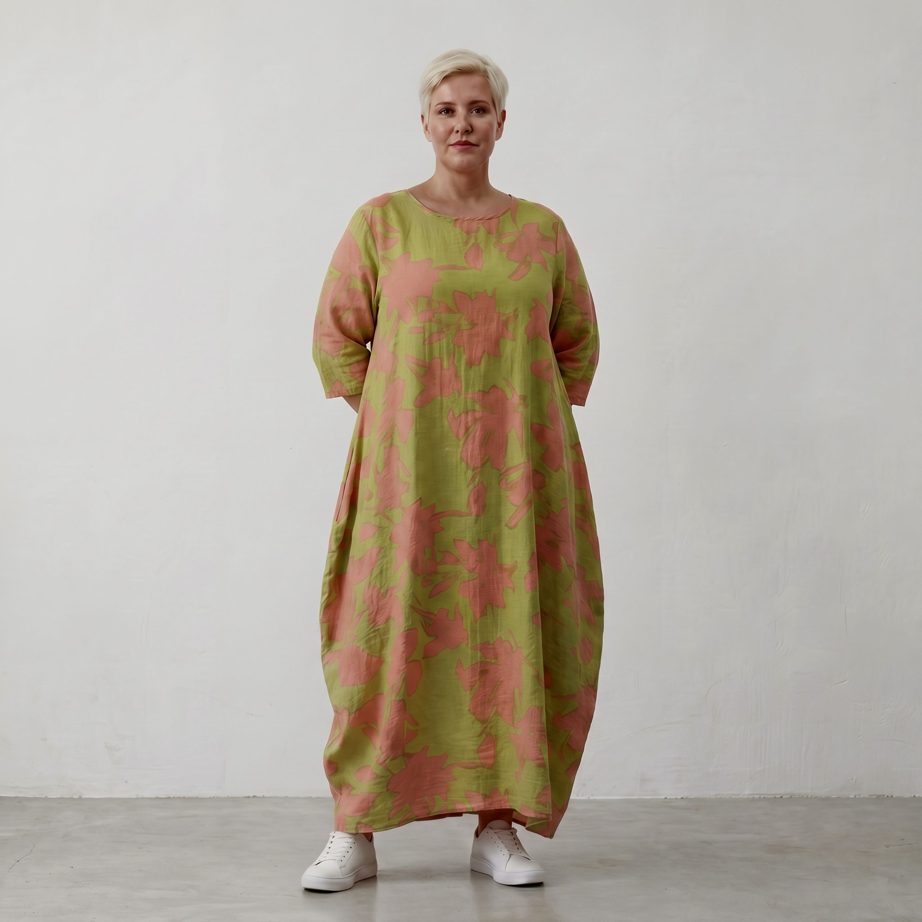 AKH Fashion Kleid 1926 VividFlorella, Apfelgrün-Koralle