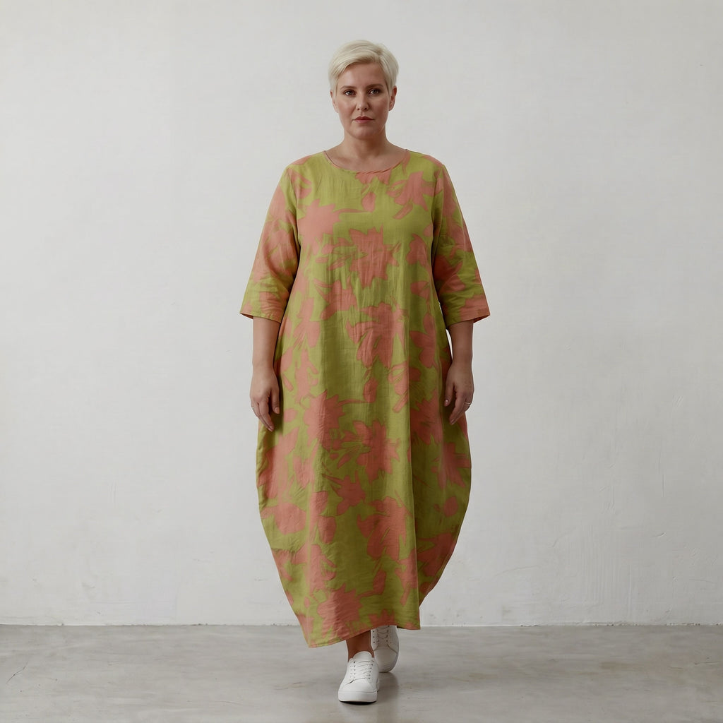 AKH Fashion Kleid 1926 VividFlorella, Apfelgrün-Koralle