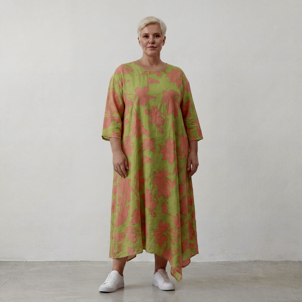 AKH Fashion Kleid 1927 VividFlorella, Apfelgrün-Koralle