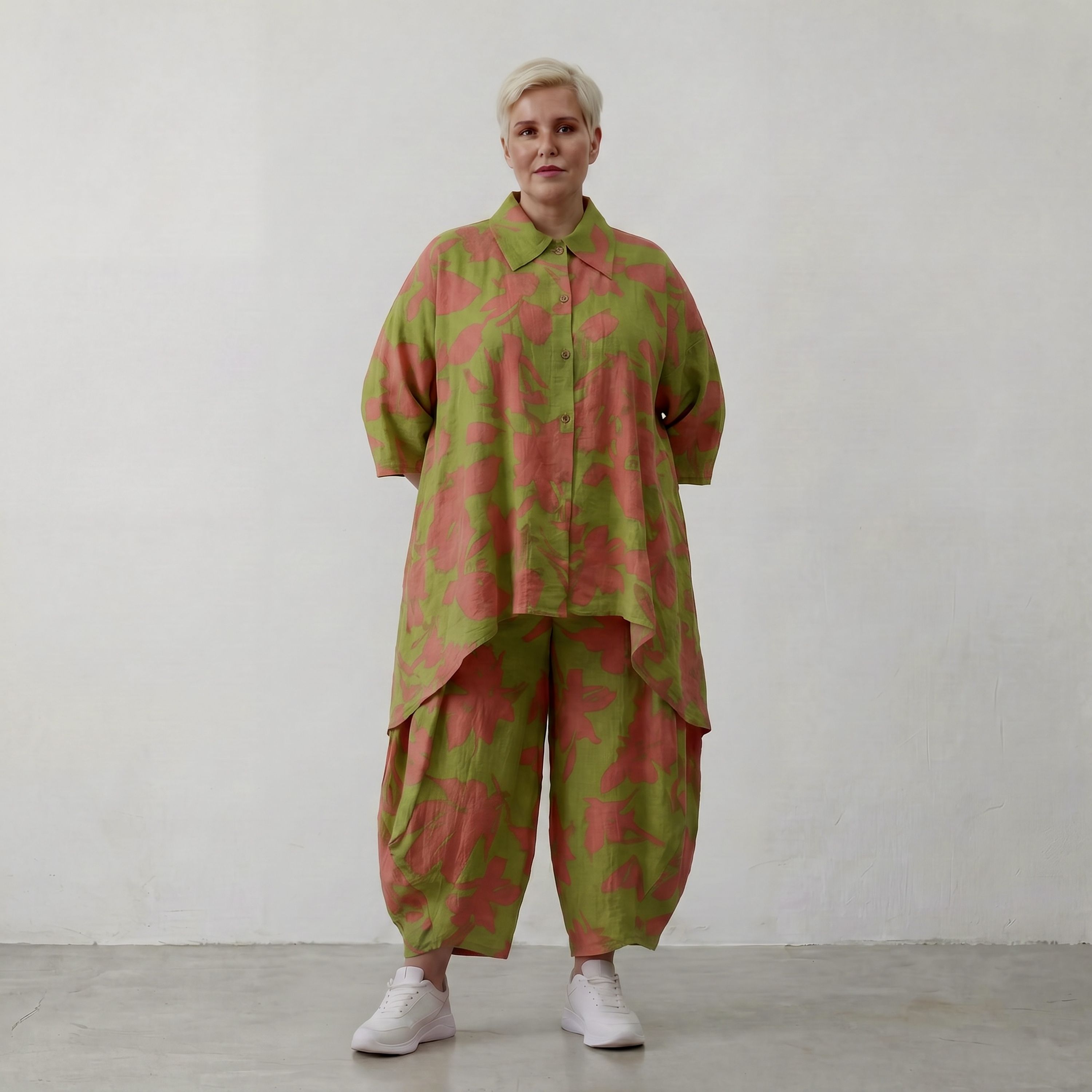 AKH Fashion Hose 8069 VividFlorella, Apfelgrün-Koralle
