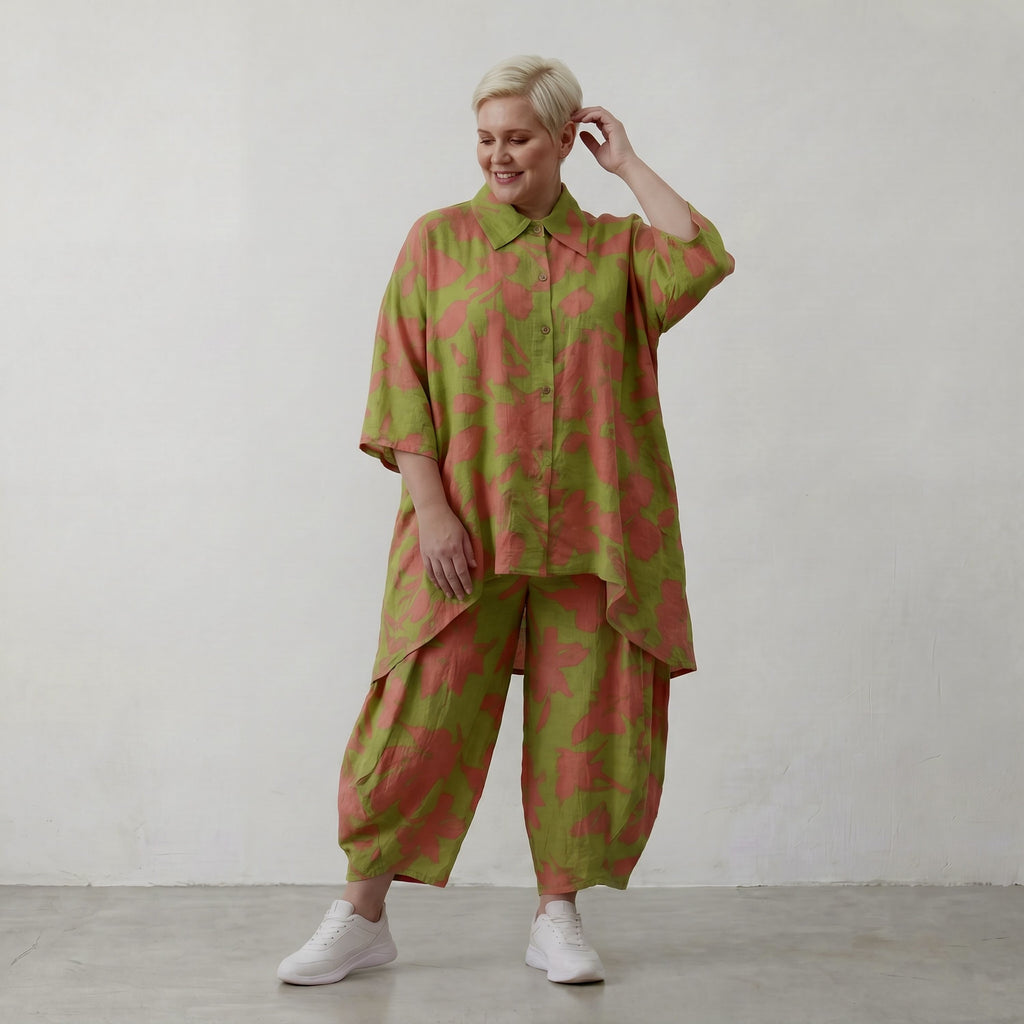 AKH Fashion Jacke 7092 VividFlorella, Apfelgrün-Koralle