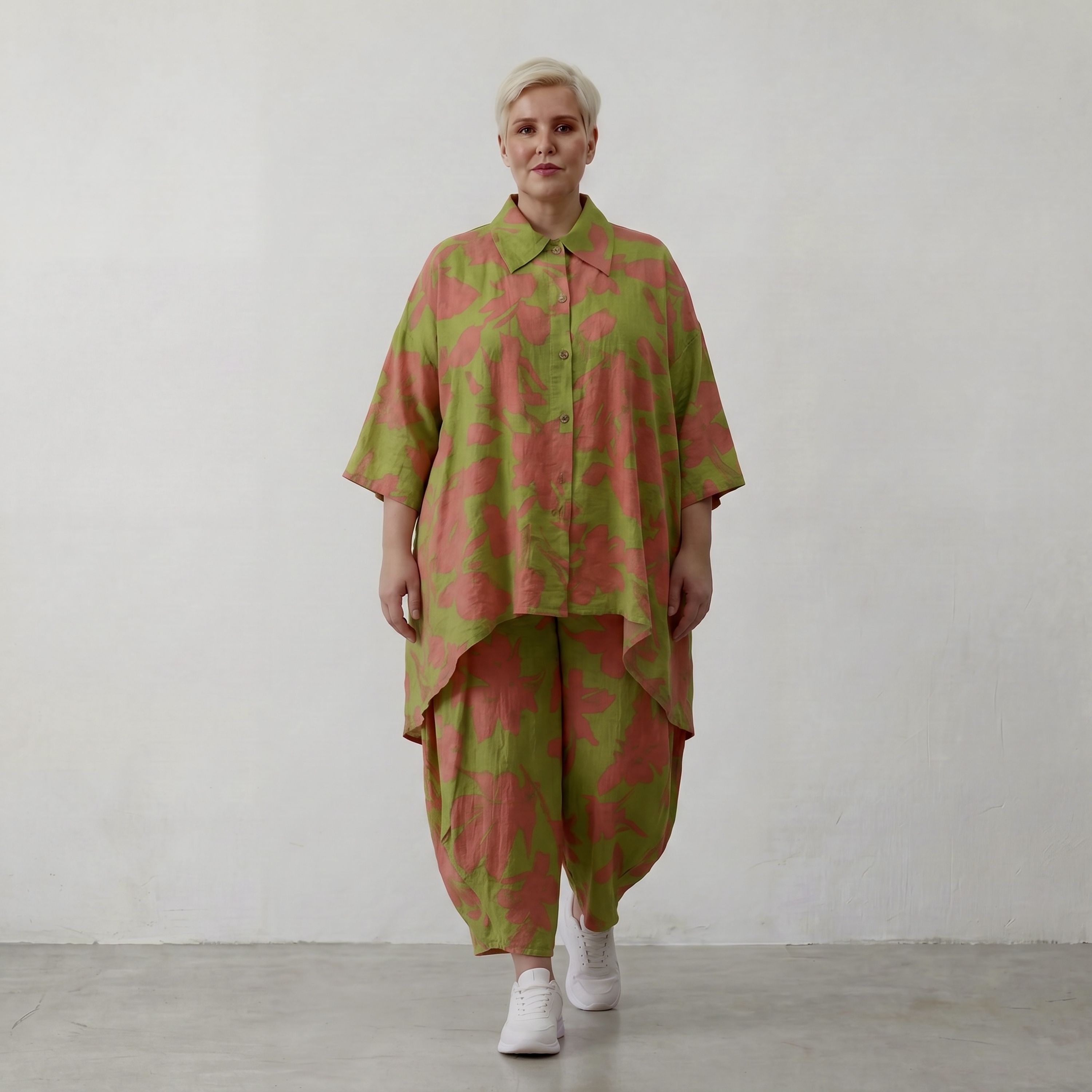 AKH Fashion Hose 8069 VividFlorella, Apfelgrün-Koralle